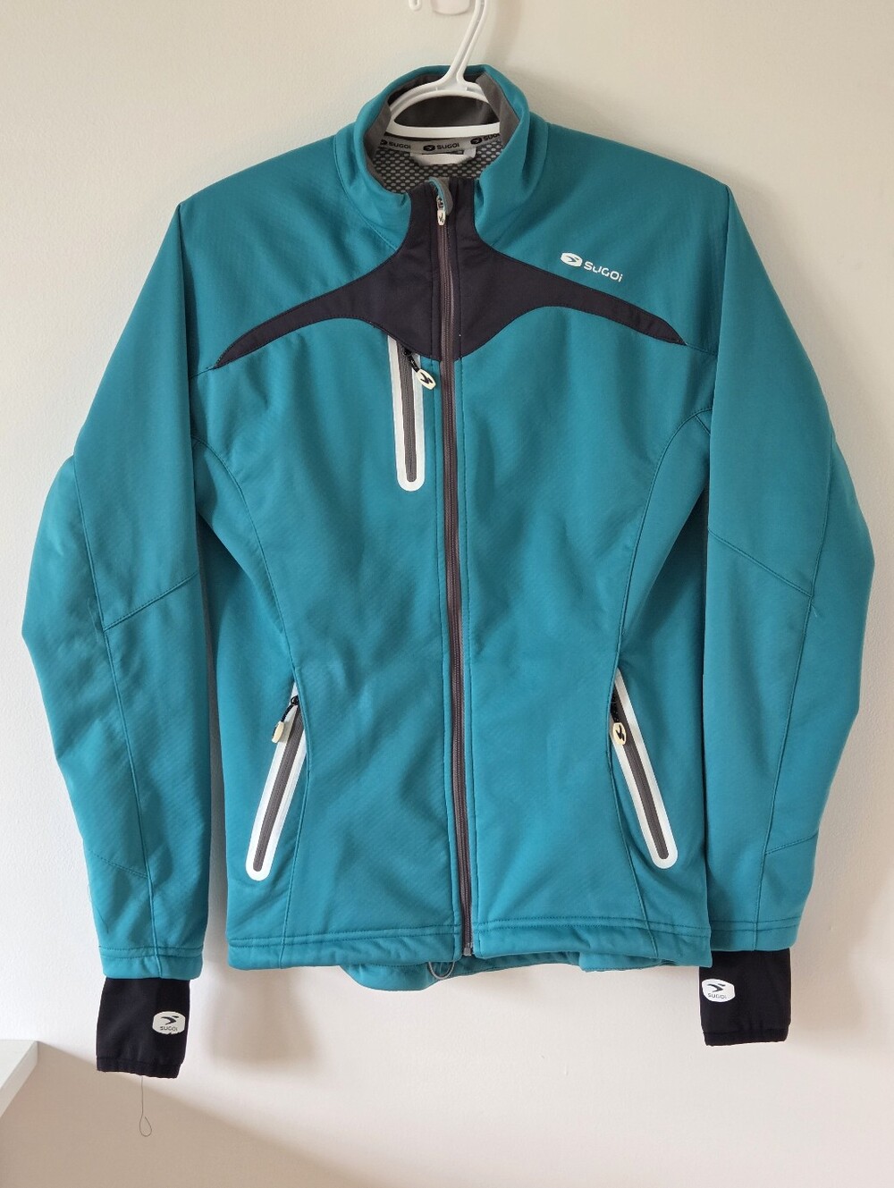 Sugoi Teal Blue Thermal Windproof Athletic Cycling Running Jacket M